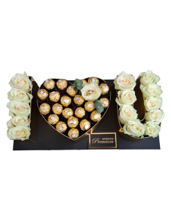 I LOVE YOU BOX SA BELIM RUŽAMA