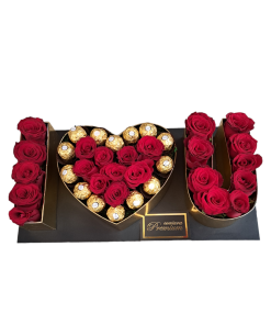 I LOVE YOU BOX SA CRVENIM RUŽAMA