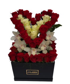 ORHIDEJE I RUŽE U OBLIKU SRCA-029