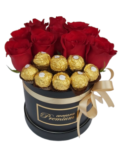 RUŽE I FERRERO U OKRUGLOJ KUTIJI-038