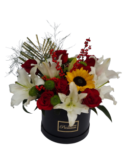 RUŽE, LJILJANI I SUNCOKRET U KUTIJI-041