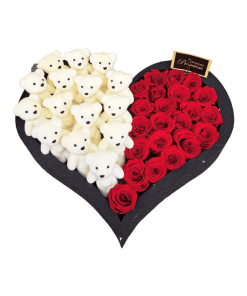 CRVENE RUŽE I MEDE U KUTIJI