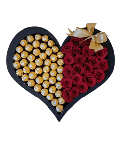 CRVENE RUŽE I FERRERO U KUTIJI